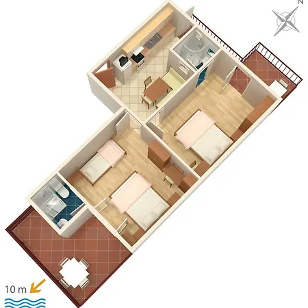 Apartmán By The Sea Podgora, Makarska - 2573